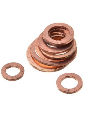 150pcs盒装 紫铜垫片15个规格堵油M5-M20密封O型圈 紫铜平垫圈