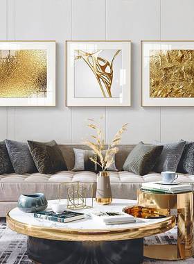 金箔流沙现代轻奢风格客厅装饰画黄色金箔墙画玄关餐厅卧室挂画