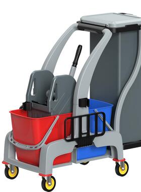 白云AF08191A多功能清洁车带榨炸柞水车带侧桶拖把桶下压式手推车