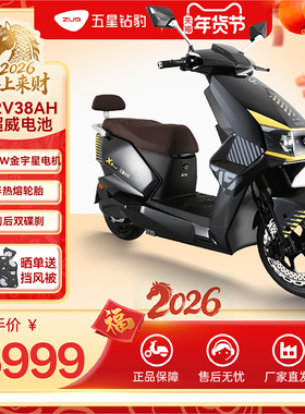 五星钻豹电动车72V38AH长续航电动摩托2000W高速外卖电瓶车X3PLUS