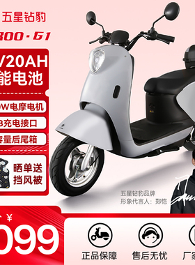 五星钻豹电动车60V20AH大功率电动摩托车成人两轮踏板电瓶车G1