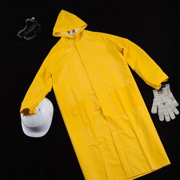 代尔塔407005连体式黄色雨衣外套工作雨衣涂层涤纶风衣版雨衣黄色