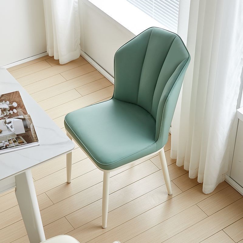 奶油风餐椅家用凳子靠背简约化妆书桌椅J餐厅酒店轻奢铁艺餐岩子