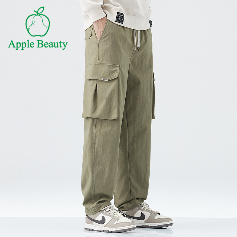 秋冬新款黑色美式休闲裤男宽松大