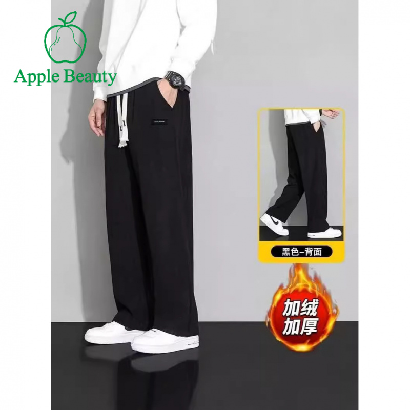 韩外贸灯芯绒加绒裤子男士秋冬季