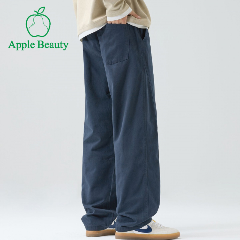 美式潮牌纯色简约百搭拼接工装裤