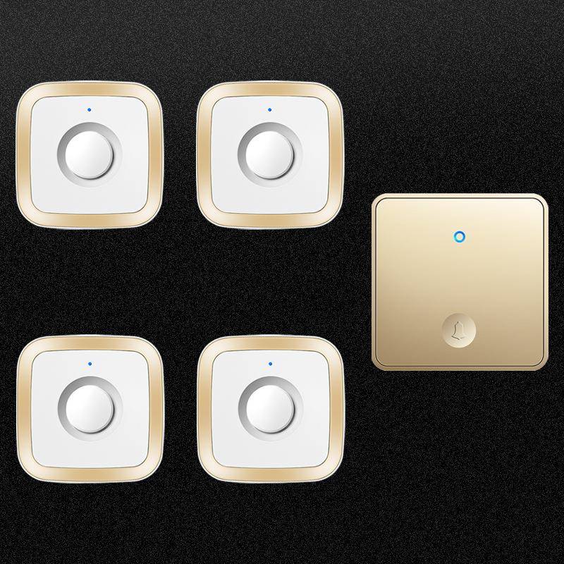 大板自发电无线电门铃一拖四家用门铃远距离外贸电子智能遥控门铃