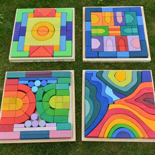 积木城堡实木四大元素彩虹叠叠乐儿童玩具罗马一千零一夜积木拼搭