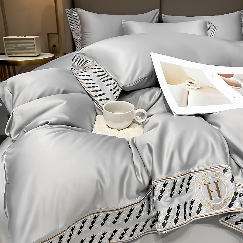 240支双面天丝四件套高级丝滑被套床单冰丝真丝床上用品4