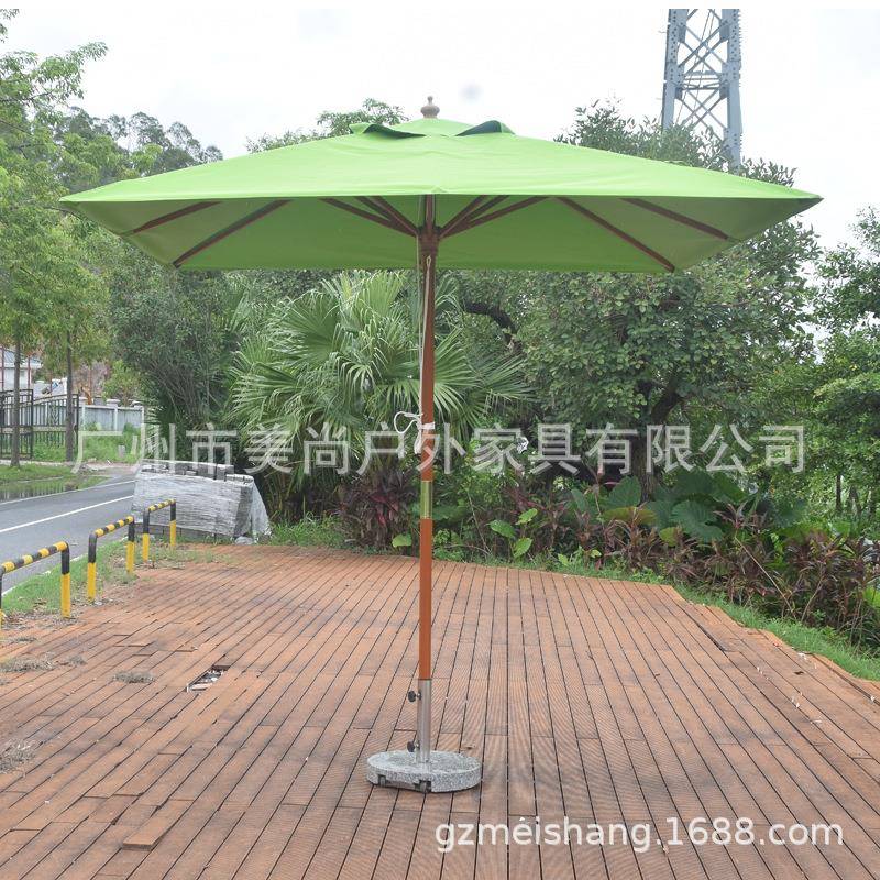 户外太阳伞庭院木方伞2.5米中柱木伞可丝印LOGO