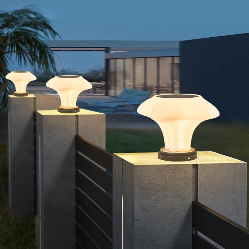 太阳能柱头灯别墅户外大门口门墩灯新中式庭院灯入户景观柱子灯