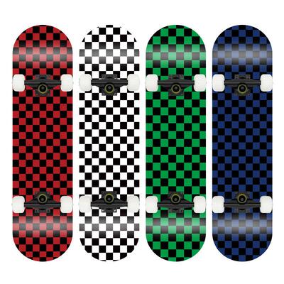 滑板双翘板黑白格31寸滑板成人刷街枫木四轮双翘板凹板skateboard