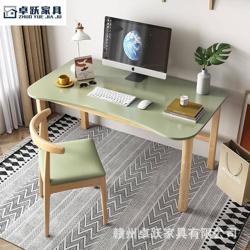 实木书桌简约家用卧室中学生北欧小户型学习写字桌原木台式电脑桌