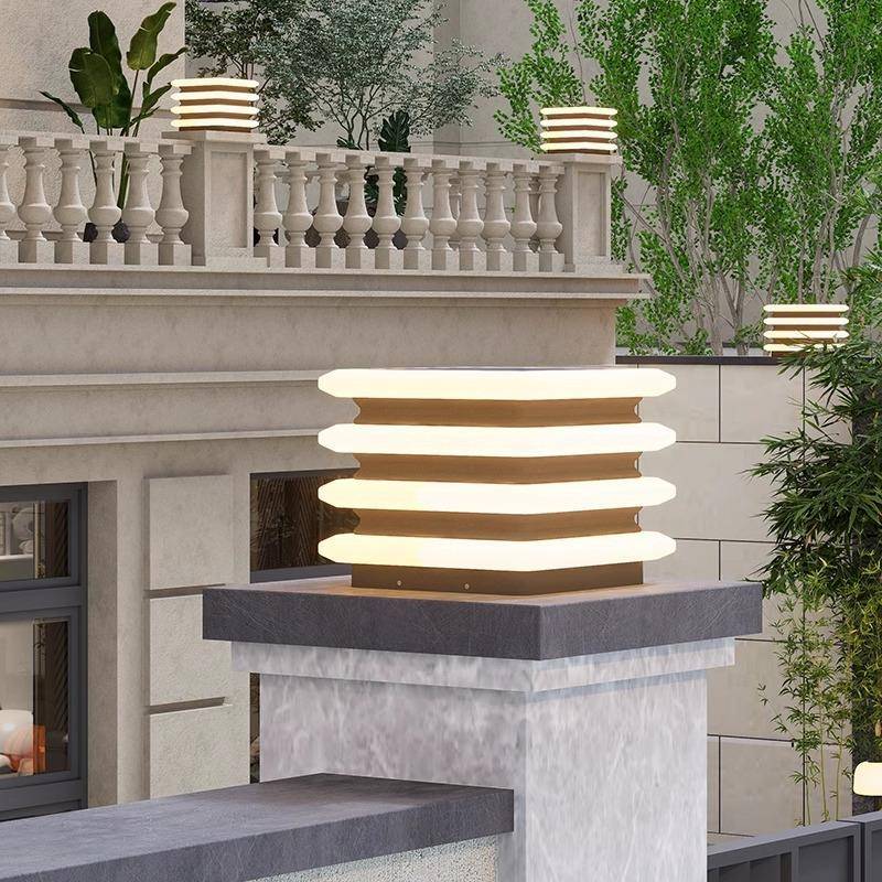 太阳能柱头灯户外防水别墅门柱灯庭院柱子灯大门灯院墙柱灯围墙灯