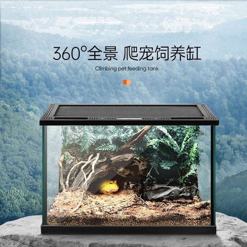 爬宠缸全透生态缸饲养箱守宫蜥蜴角蛙寄居蟹乌龟蛇虫爬宠玻璃雨林