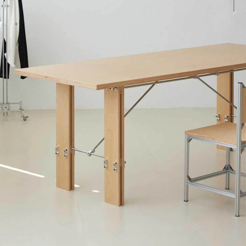 北欧原木会议桌金属洽谈创意简约现代设计师轻奢长桌办公桌工作台