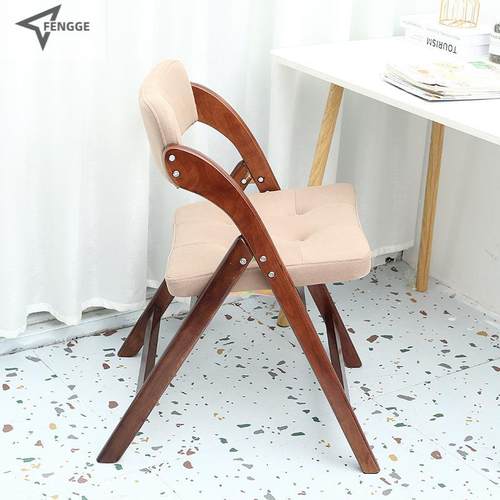 新款纯橡木家用客厅餐厅野外折叠椅学习椅子软包款亮色纯实木款