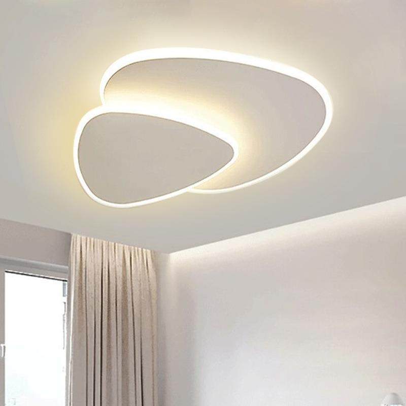 简约现代led卧室吸顶灯房间灯北欧创意白色几何三角形餐厅书房灯