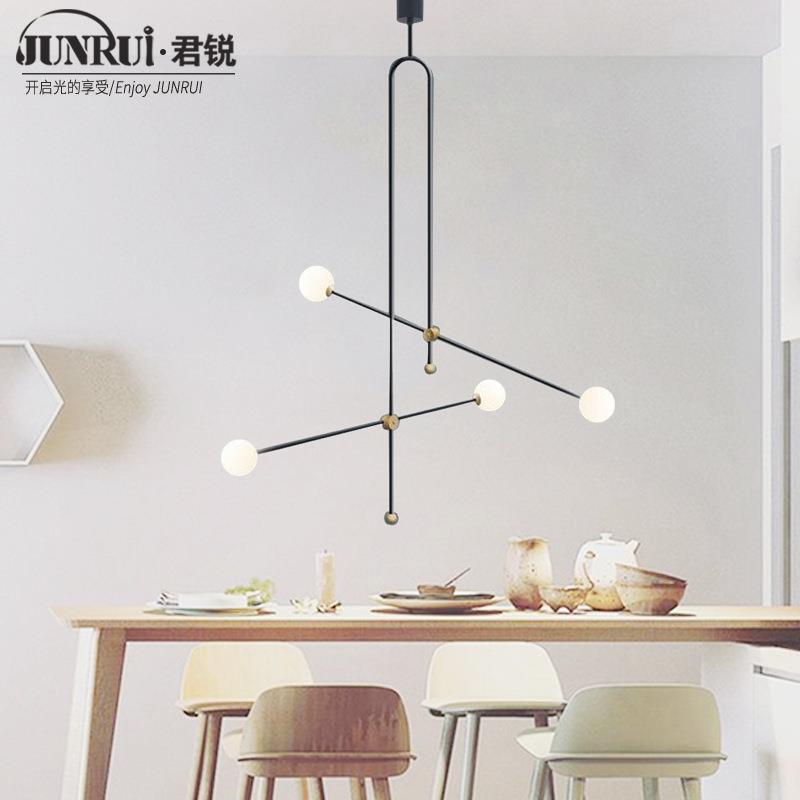 北欧卧室吊灯后现代设计师线条灯具创意服装店客厅样板房餐厅吊灯
