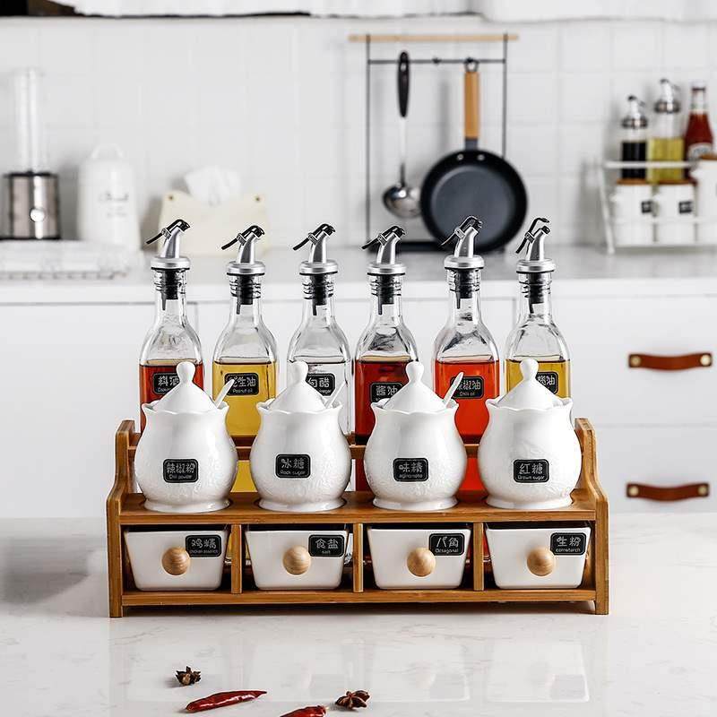 调味罐套装调料盒家用组合调味料罐油瓶壶酱油瓶盐罐玻璃厨房用品
