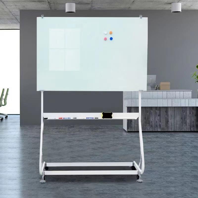 钢化玻璃白板写字板支架式可移动办公室会议补习黑板磁性白板玻璃