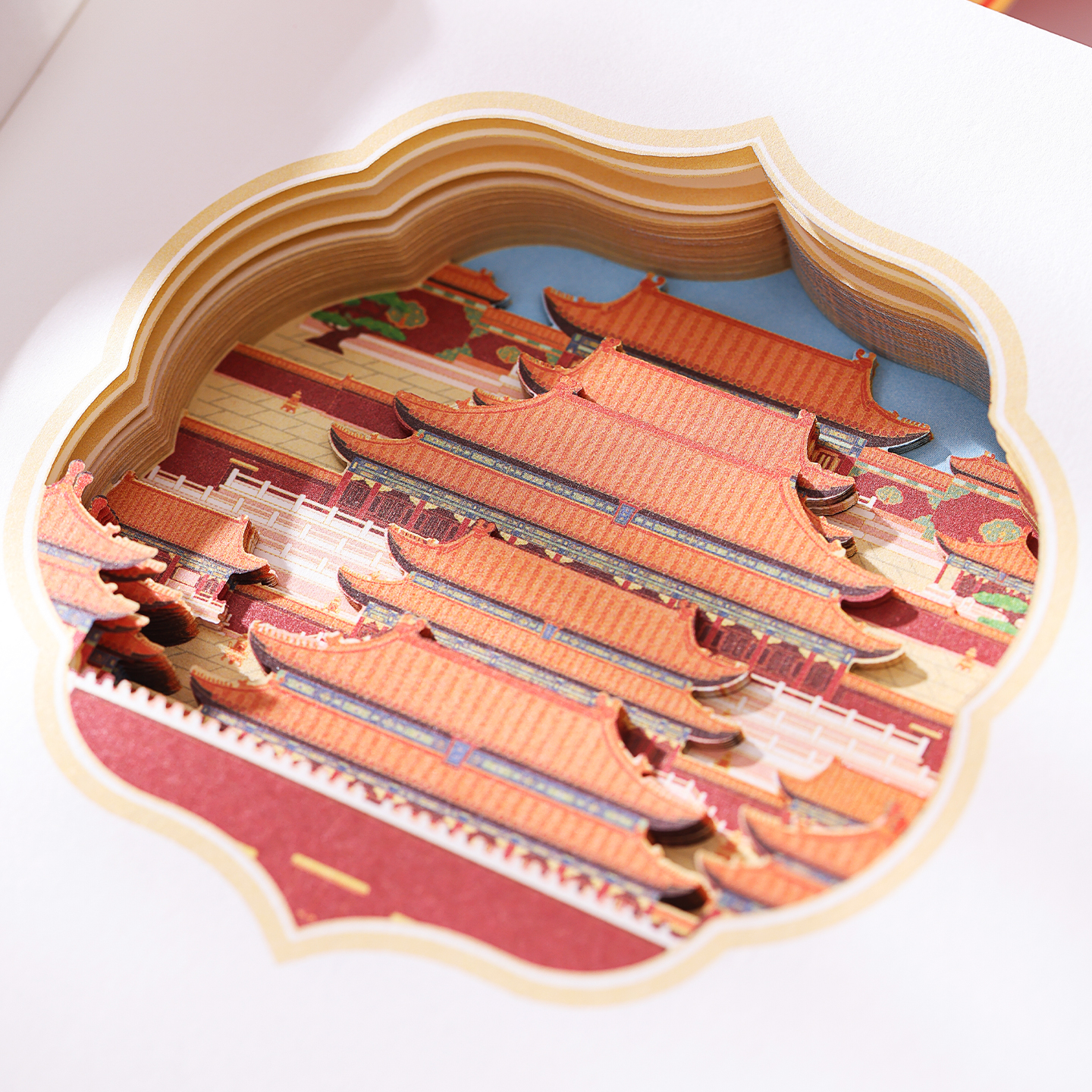 人民礼物打卡盖章立体纸雕本