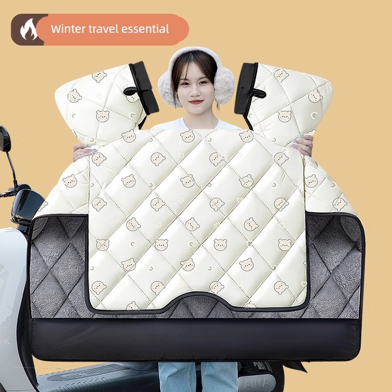 适用新日甜心/EB电动车挡风被冬季加绒加厚防水电瓶车装饰小配件