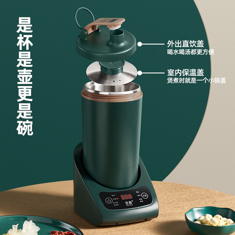 宏惠养生壶小型办公室保温杯花茶壶煮茶器微电脑家用烧水壶分体