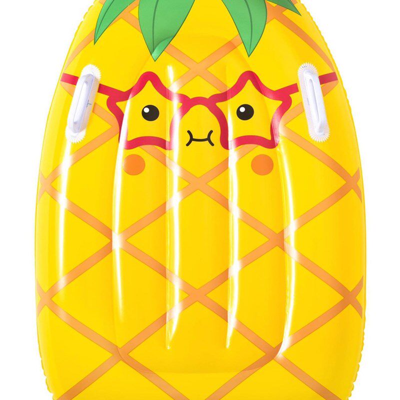 带把手卡通水果菠萝浮板充气冲浪板儿童浮排水上戏水玩具学游泳圈