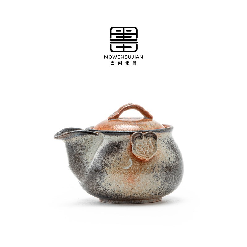 如意丨柴烧粗陶宝瓶茶壶手工覆古手抓H壶陶瓷创意家用单壶泡茶器
