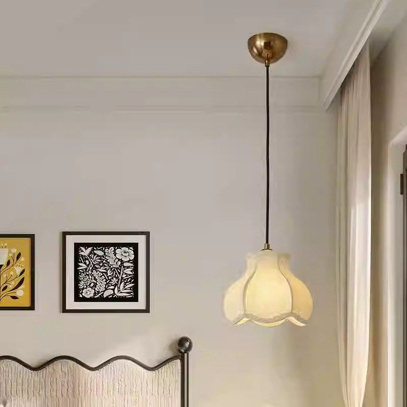 58法式中古风餐厅灯花纹布艺复古风灯罩吊灯卧室R床头书房创意吊,家装灯饰光源,客厅吊灯,淘宝优惠券,粉丝福利购,淘宝优惠卷