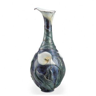 111全铜桌面摆件DC花盆客厅摆件新中式 花瓶花器 芋海N19