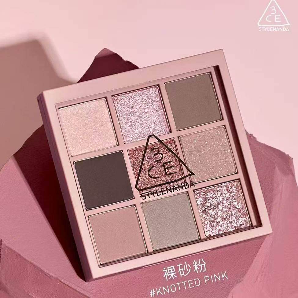 3CE 四色眼影盘九宫格百搭多种妆效哑光燕麦拿铁化妆品礼物大地色