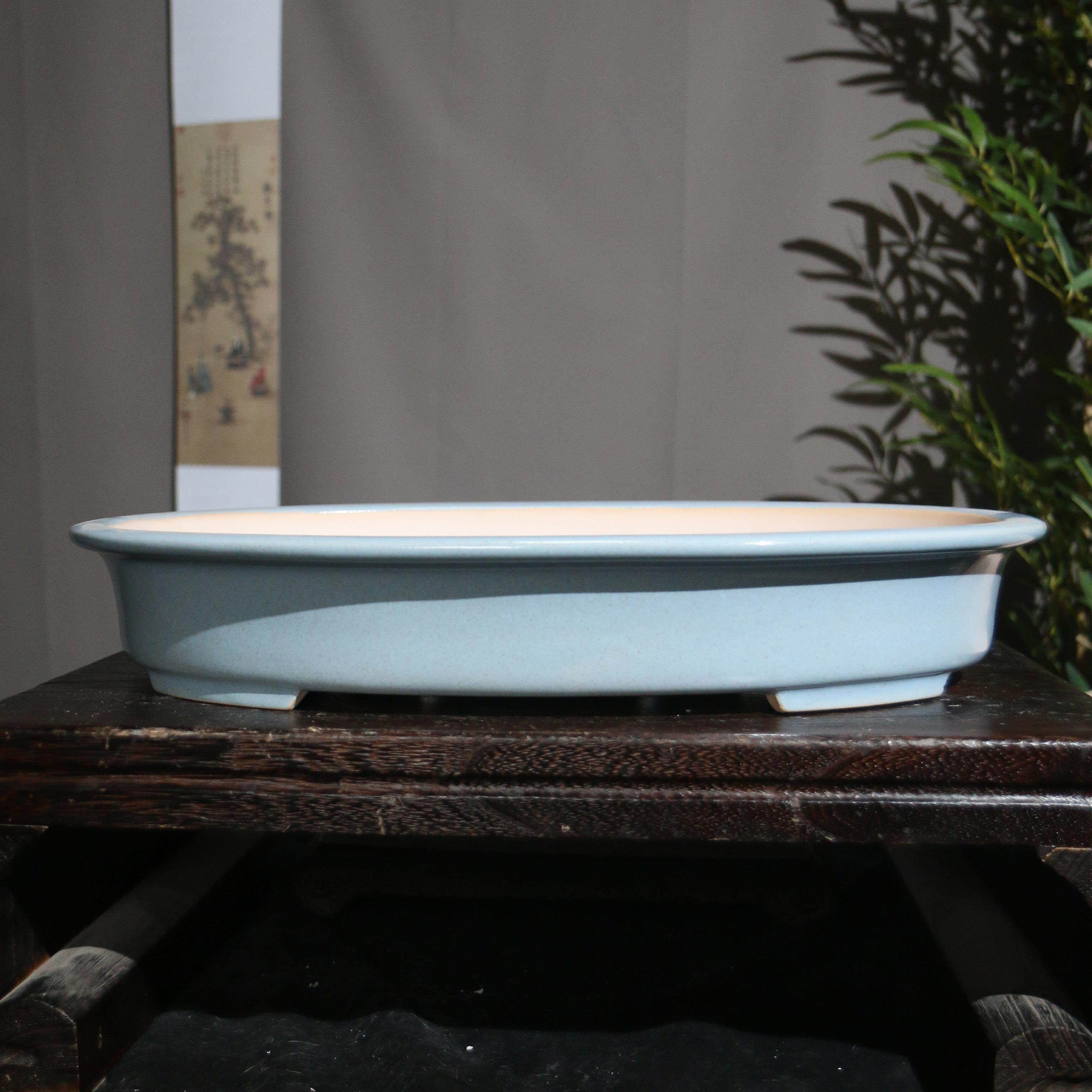内径35-40内深5-10陶瓷花盆景盆浅盆紫砂椭圆腰圆有孔多肉菖蒲