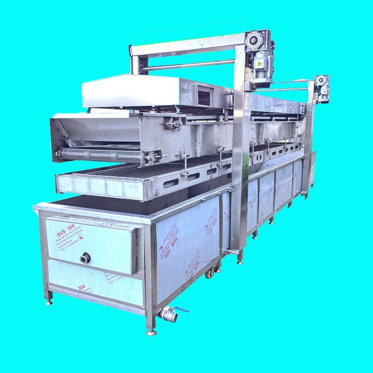 导热油加热油炸线 蚕豆油炸线 鸡块排骨油炸机全自动鱿鱼条油炸线