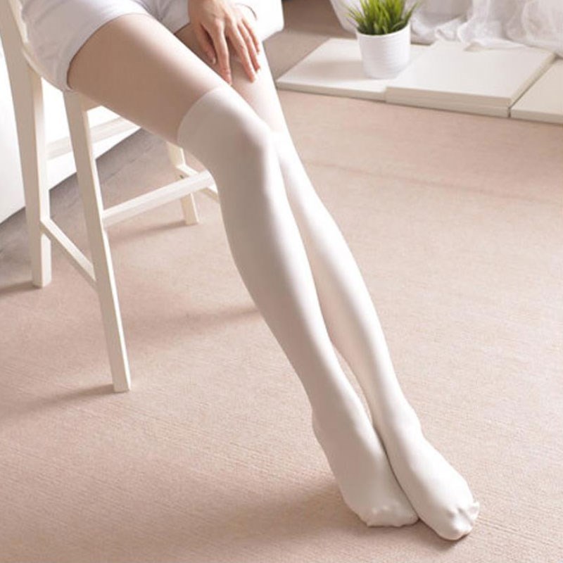 春秋日系毛圈加厚拼接丝袜jk女瘦腿微压假大腿过膝黑色打底连裤袜