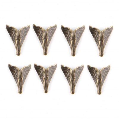 8PCS 20x26mm Antique Corner Protectors Bronze Tone Case Box
