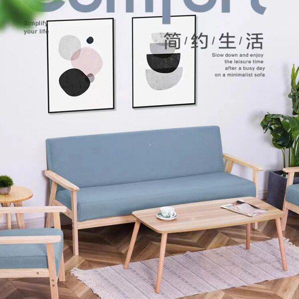 西安欧式实木简约多场景适用客厅双人沙发简易可拆洗布艺单人沙发