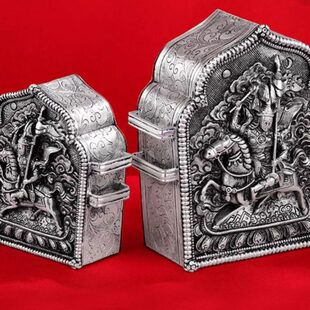 藏式格萨尔王嘎乌盒S990银嘎屋盒吊坠可打开装圣物男女挂件大小号