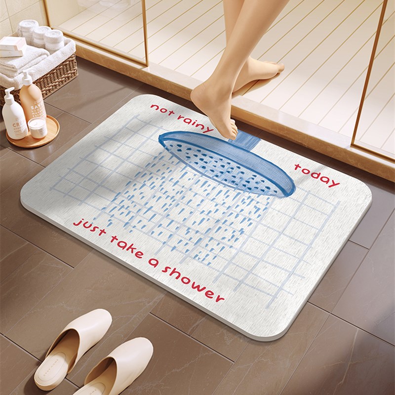硬硅藻泥板地垫浴室门口强v吸水硅藻土夏季家用垫子洗手间洗澡门