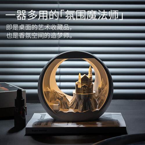 城堡夜灯香薰扩香石礼盒桌面摆件生日礼物送女生ins小众高级感男