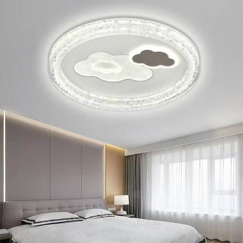 led卧室吸顶灯主卧2025年新款中山灯具高级感房间灯冰裂纹护眼灯