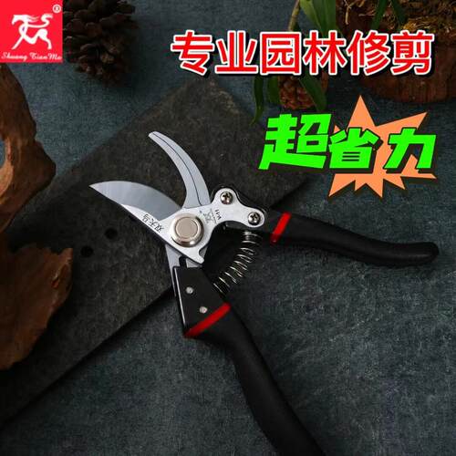 双天马园林修枝剪加厚进口SK5大号树剪粗枝剪果枝剪摘果盆景剪子