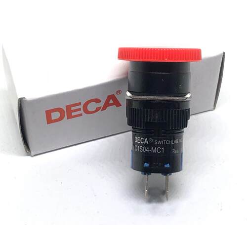 台湾DECA进联C1S04-MC1急停开关按钮双路6脚2开2常闭开孔16MM