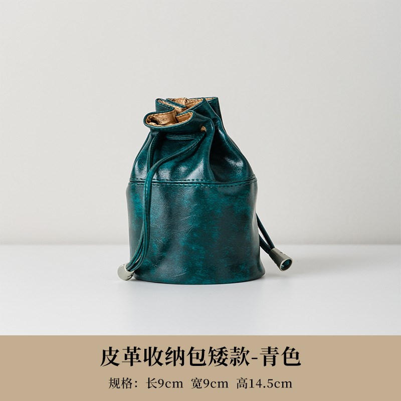 高档皮质茶具收纳袋便携旅行随身茶事G包茶壶茶杯套文玩首饰束口