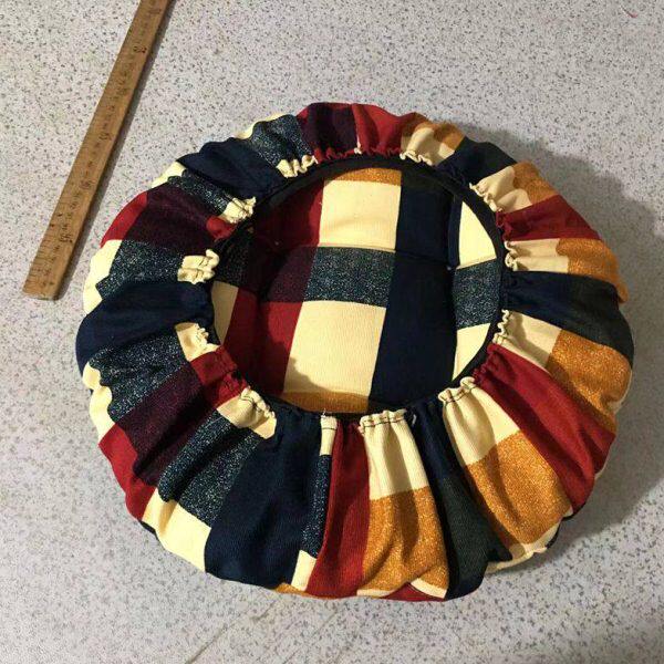 帆布印花圆形薄团加厚泡泡垫工厂圆板凳垫子转椅坐垫可定做加绑带