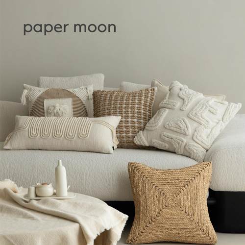 侘寂中古风米咖色沙发抱枕高级样板房民宿别墅飘窗靠枕靠垫腰枕