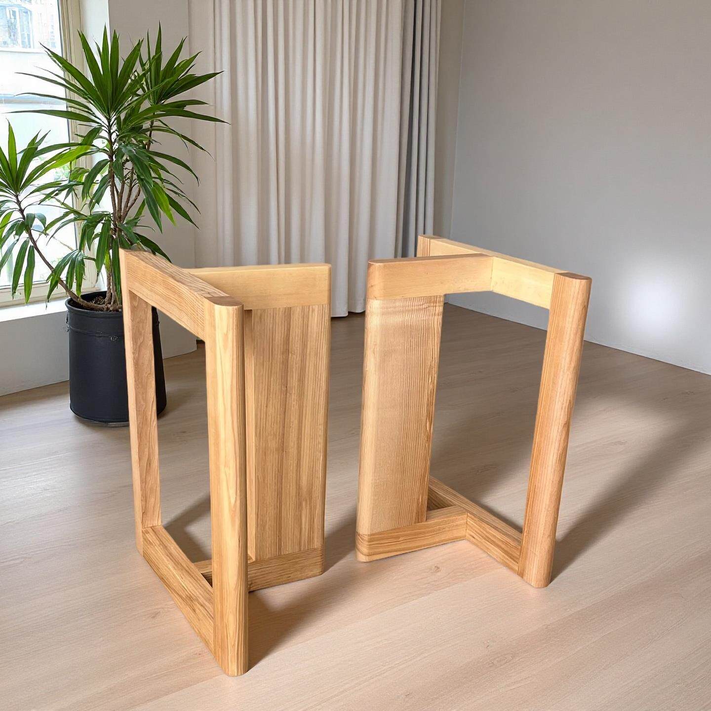 FAS北美白蜡木实木桌腿支架大板桌台面岩板圆桌支撑腿简约脚架腿