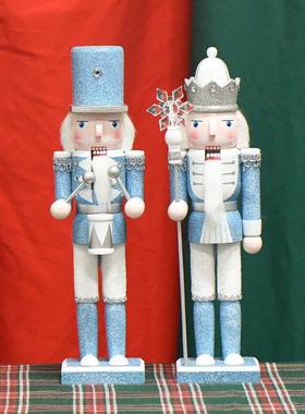 30CM胡桃夹子人偶锡兵士兵摆件俄罗斯耶诞节工艺礼品摆饰木质装饰