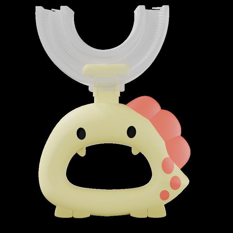 恐龙款儿童U型牙刷2-6-12岁宝宝硅胶防蛀牙清洁幼儿训练刷牙神器